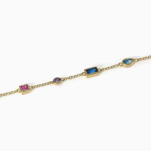 Bracciale multicolor con catena forzatina RAINBOW - Gioielleria Fondente