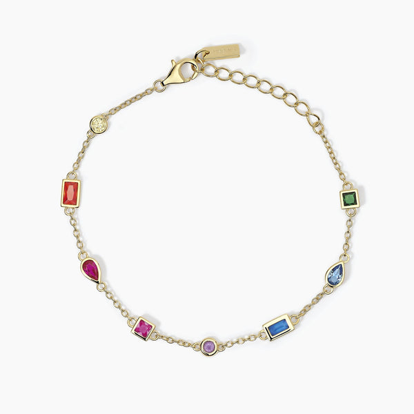 Bracciale multicolor con catena forzatina RAINBOW - Gioielleria Fondente