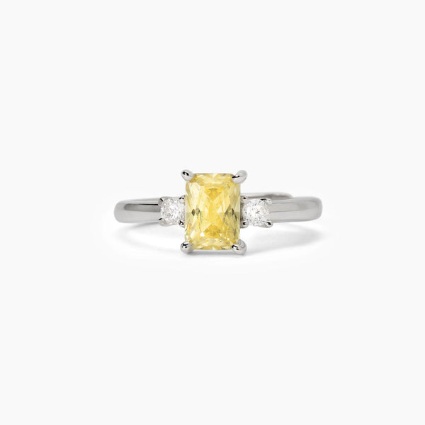 Anello in argento con zircone Lemon - Gioielleria Fondente