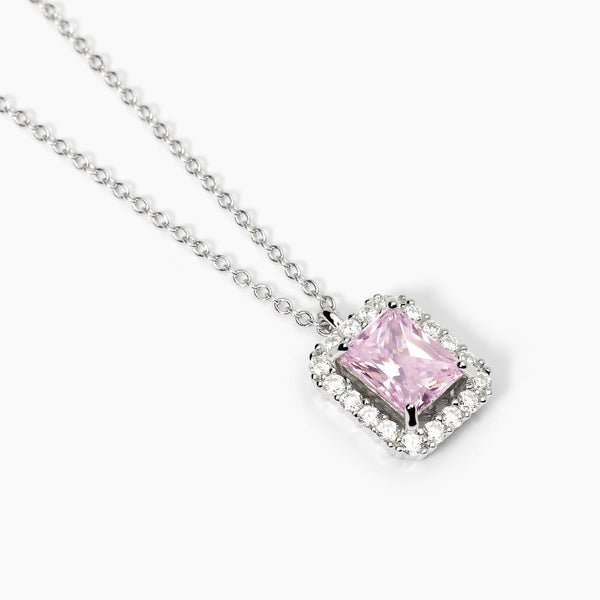 Girocollo in argento con zircone rosa DESIDERIO INFINITO - Gioielleria Fondente