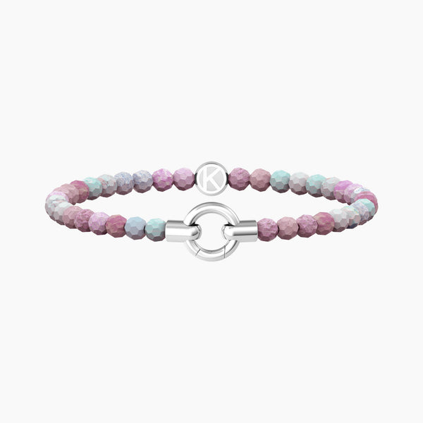 Bracciale in acciaio con agata rosa striata MAMANONMAMA - Gioielleria Fondente