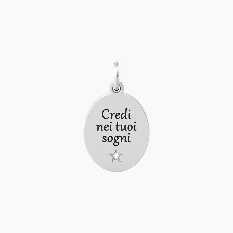 Ciondolo ovale credi nei tuoi sogni SOGNI | CREDICI - Gioielleria Fondente