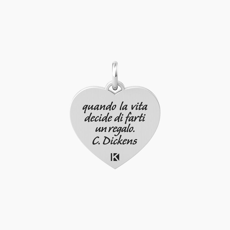 Ciondolo a forma di cuore con frase dickens CUORE | VITA - Gioielleria Fondente