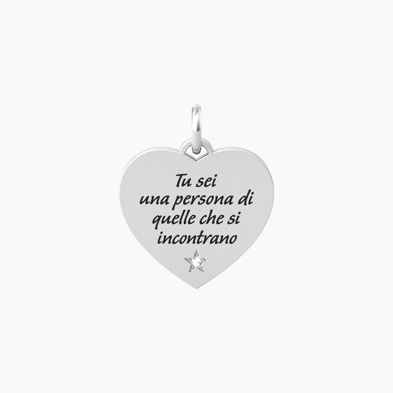 Ciondolo a forma di cuore con frase dickens CUORE | VITA - Gioielleria Fondente