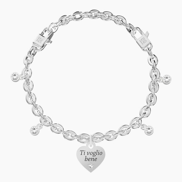 Bracciale regolabile con ciondolo cuore CUORE | TI VOGLIO BENE