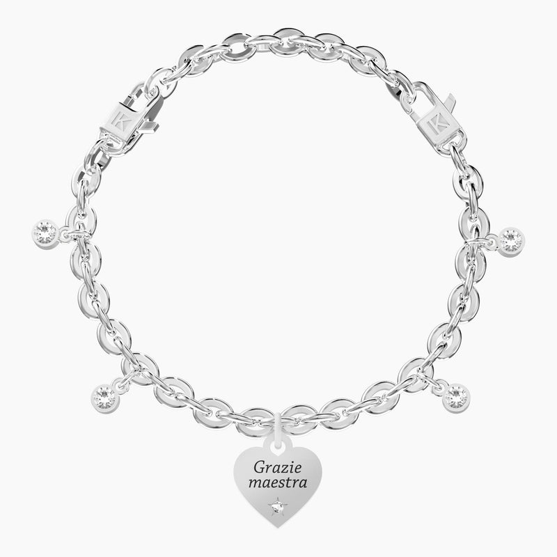 Bracciale regolabile con cuore maestra CUORE | GRAZIE MAESTRA