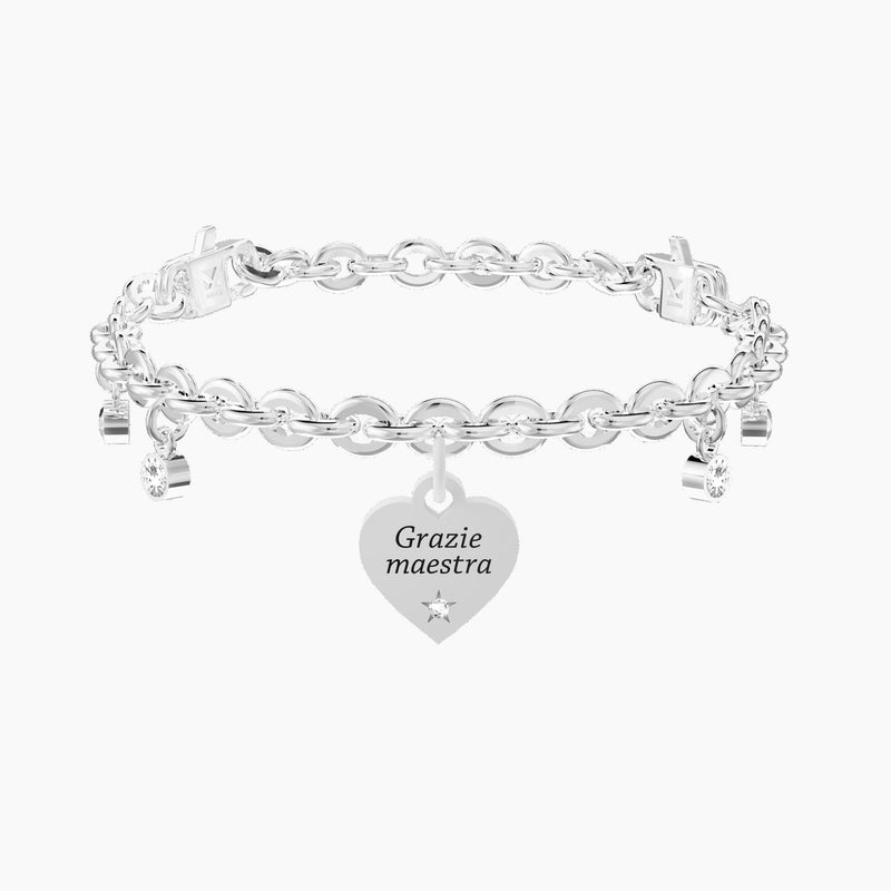 Bracciale regolabile con cuore maestra CUORE | GRAZIE MAESTRA