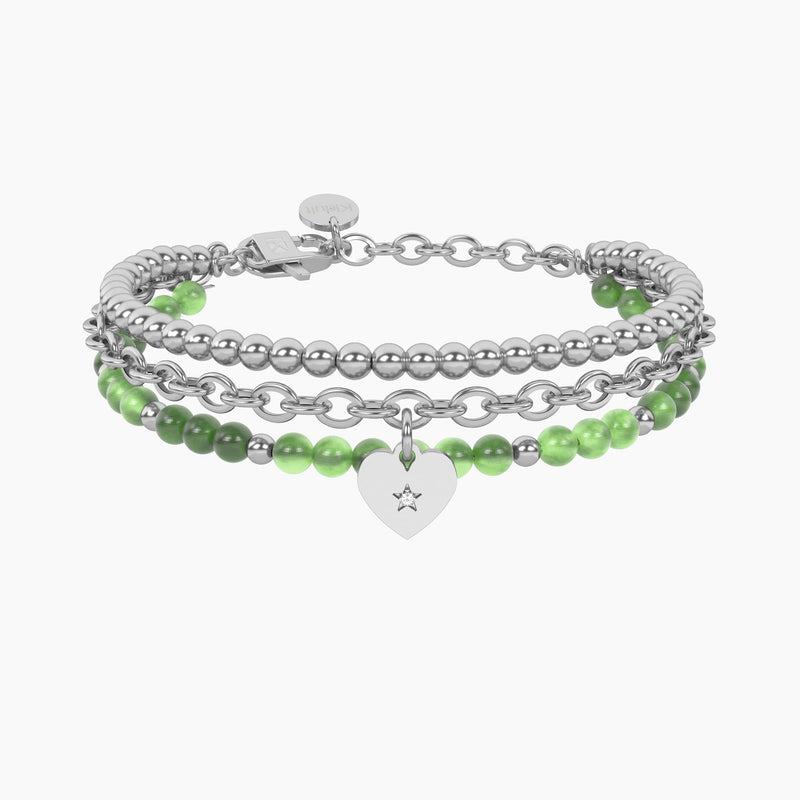 Bracciale giada verde con cuore Cuore | amica