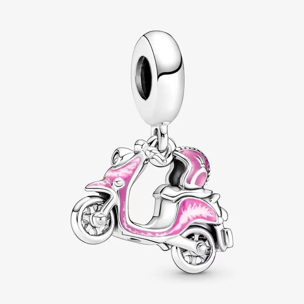 Charm Pendente Scooter Rosa - Gioielleria Fondente