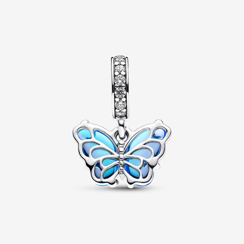 Charm Pendente Farfalla Vetro di Murano Blu - Gioielleria Fondente