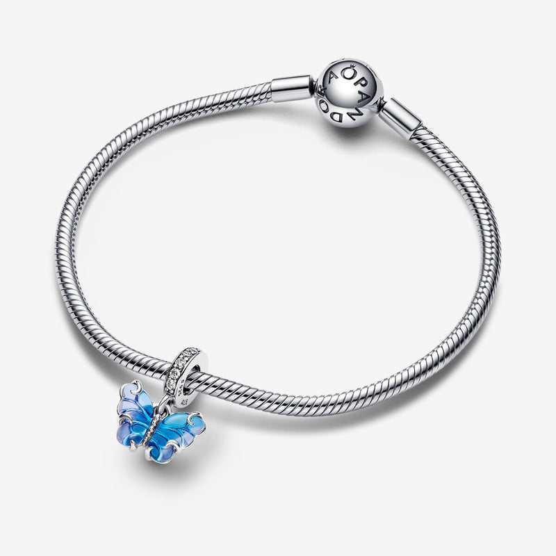 Charm Pendente Farfalla Vetro di Murano Blu - Gioielleria Fondente