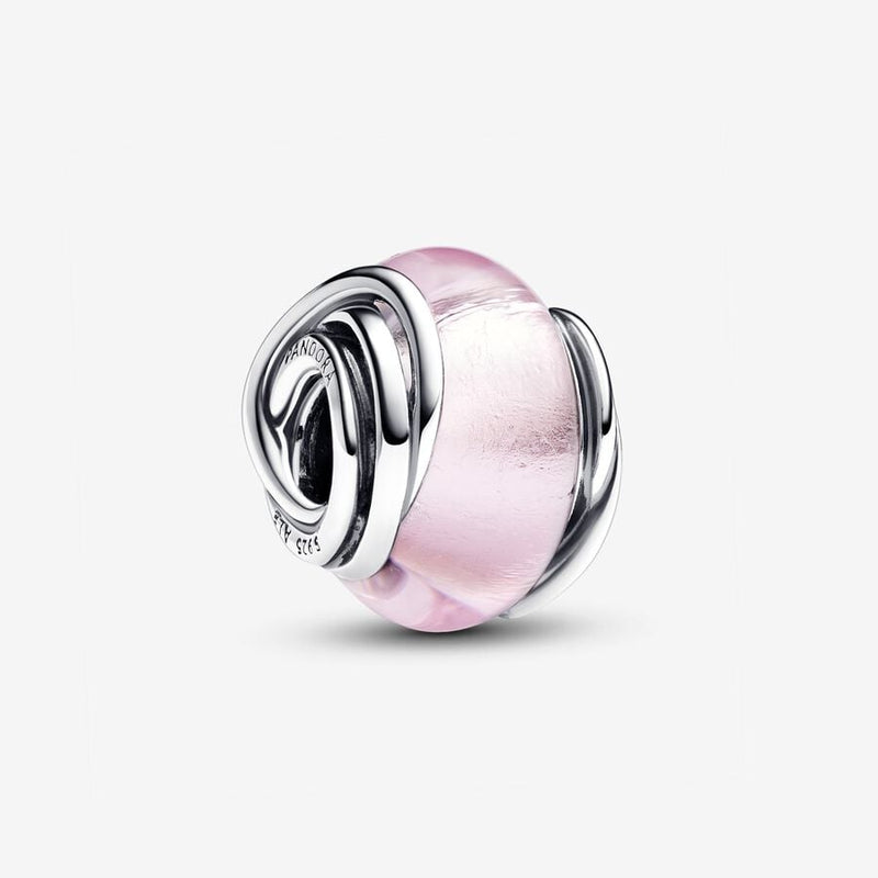 Charm Vetro di Murano Rosa e Cerchi