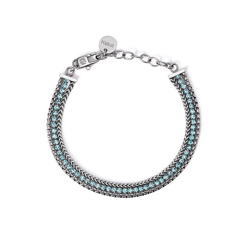 Bracciale in acciaio 316L cristalli