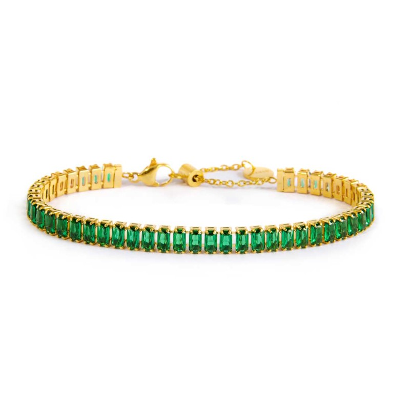 Bracciale tennis zirconi baguette