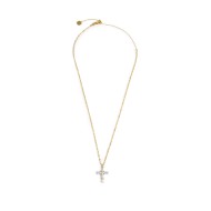 Collana croce pendente con cristalli baguette