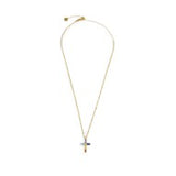 Collana croce pendente con cristalli baguette