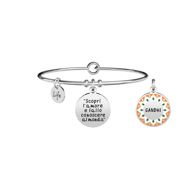 731885 Bracciale Gandhi "Scopri l'amore e fallo conoscere al mondo"