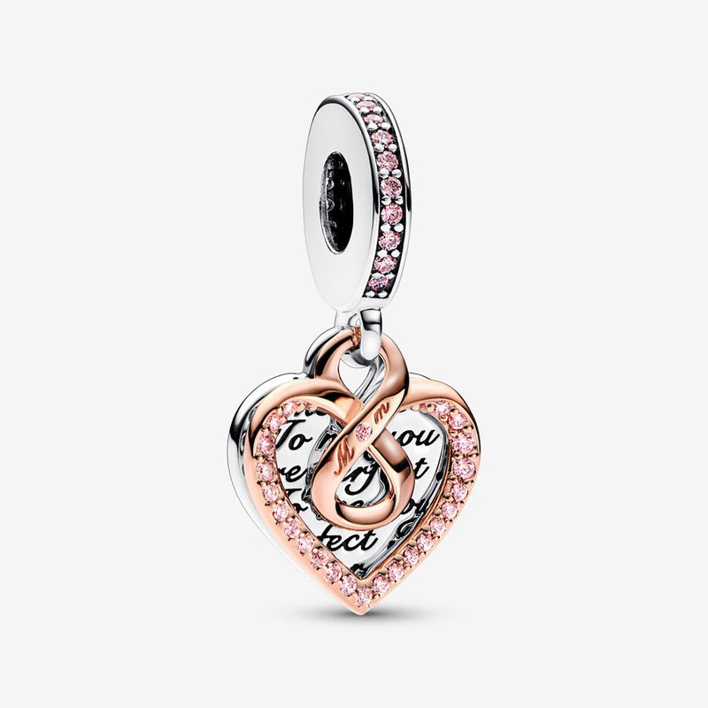 Charm Pendente Cuore Infinito Mamma Sei Perfetta - Gioielleria Fondente