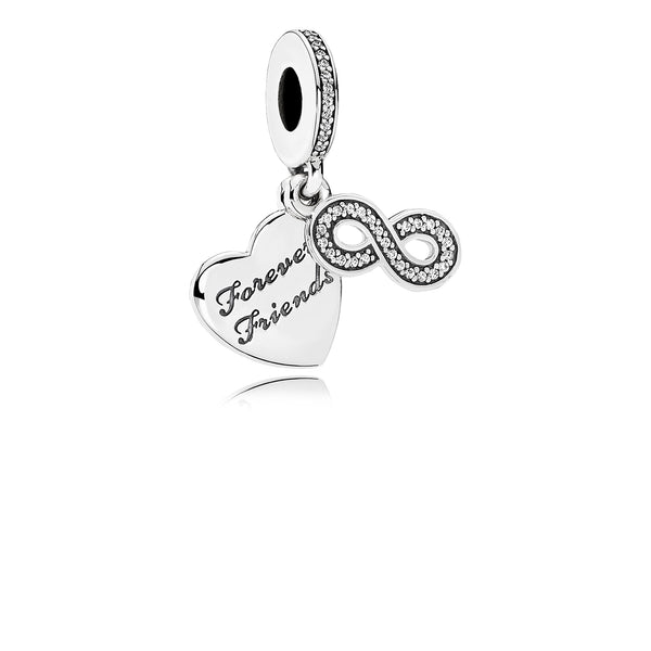 791948cz Charm pendente a cuore Amiche per sempre