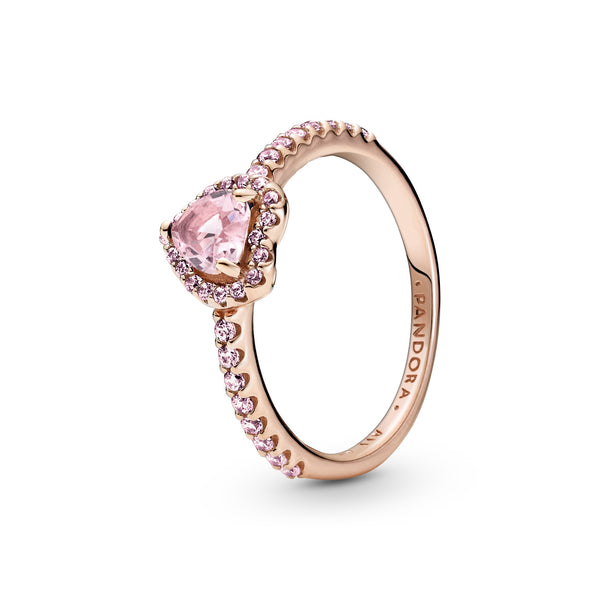 188421c04 Anello Cuore in Rilievo Rosa