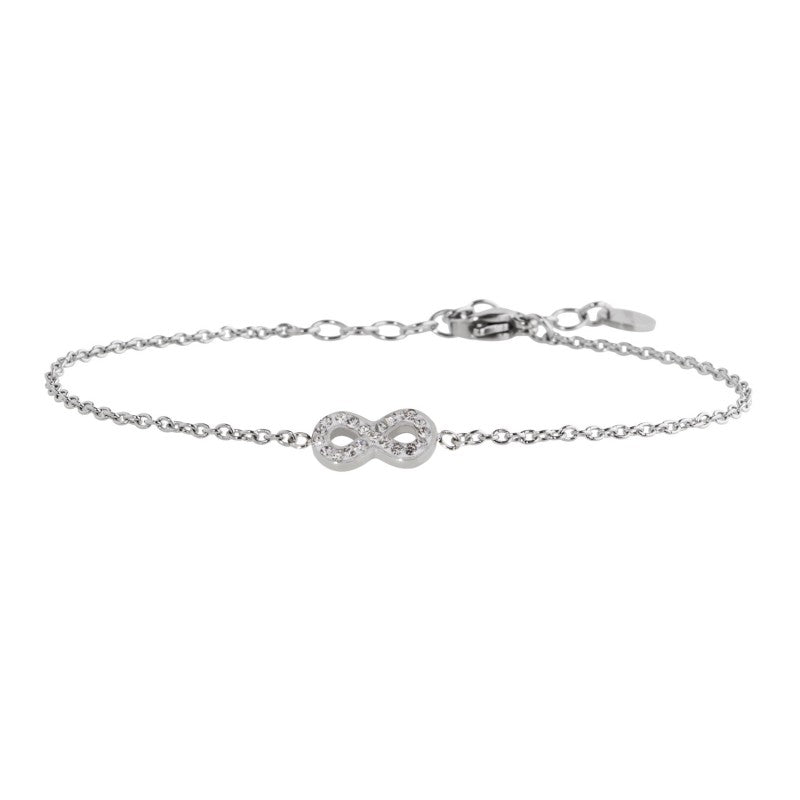 18br083 Bracciale infinito con strass