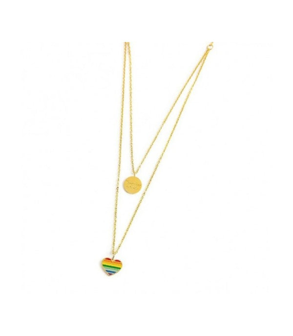 18cn075g Collana con cuore arcobaleno