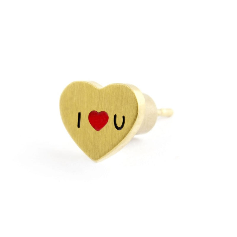 18or066g Mono Orecchino a lobo oro cuore love