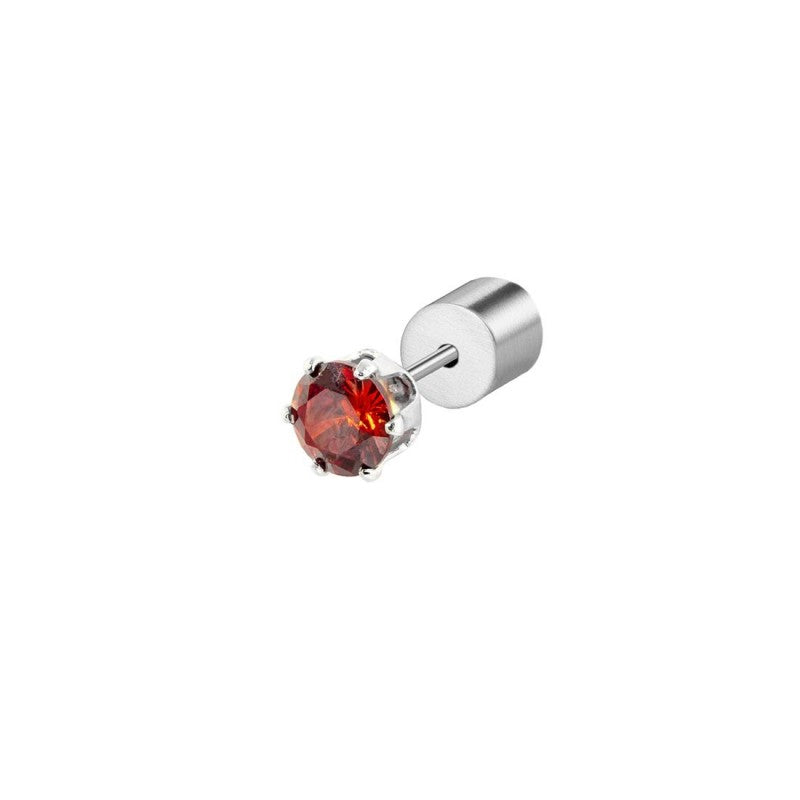 2or0092-r Orecchino con zircone rosso